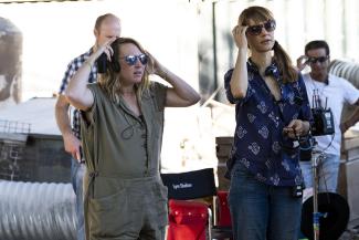 Liz Tigelaar on the set of Little Fires Everywhere