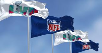 Flags blowing in the wind