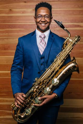 man with saxophone